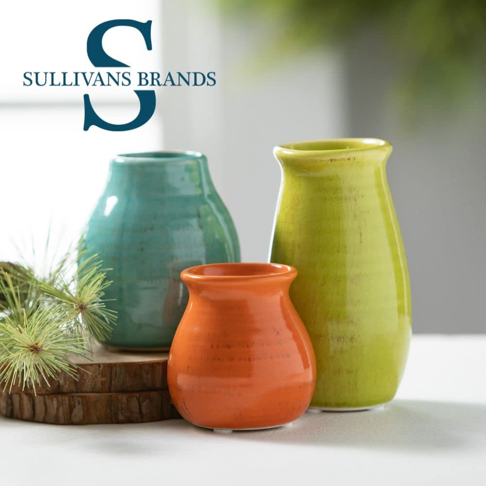 Sullivans Bud Vases, Farmhouse, Mantle & Shelf Decor Decorations for Living Room, Bathroom, Kitchen & Office, Coffee Table Decor, Petite Boho Vases, Rustic Decor For Your Home (CM2583)