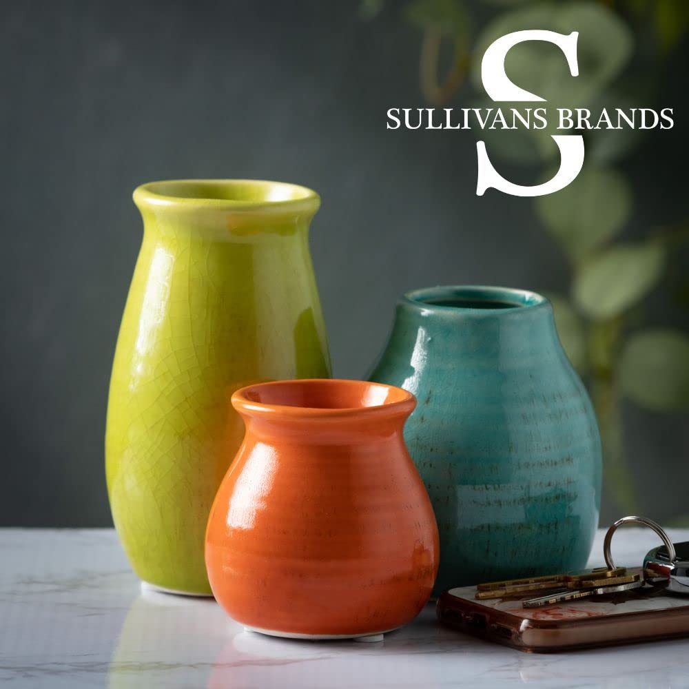 Sullivans Bud Vases, Farmhouse, Mantle & Shelf Decor Decorations for Living Room, Bathroom, Kitchen & Office, Coffee Table Decor, Petite Boho Vases, Rustic Decor For Your Home (CM2583)