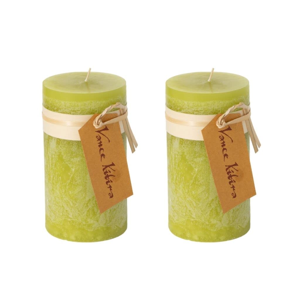 Sullivans Vance Kitira Pillar Candles Set of 2, 6-Inch Off-White Candle Sets, Clean-Burning, Environmental-Friendly, Unscented, Hand-Poured Wax Candles, Home Décor (CT246MWKIT)