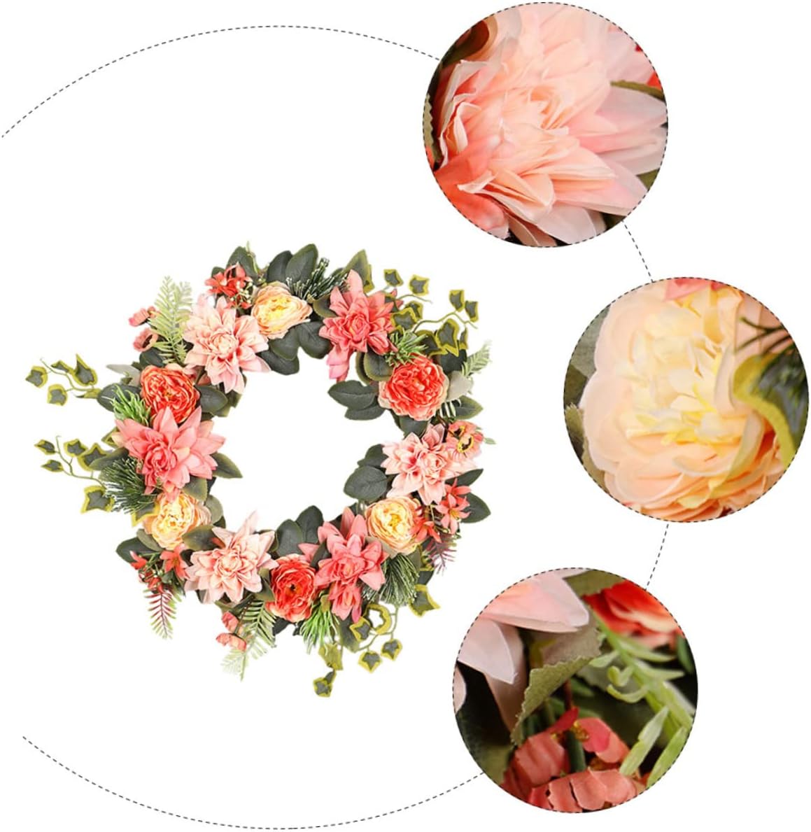 1pc Artificial Garland Simulation Garland Decoration Imitated Dahlia Wreath Imitation Garland Decor Hanging Door Wall Garland Decorative Door Hanging Garland Wall Hanging Garland