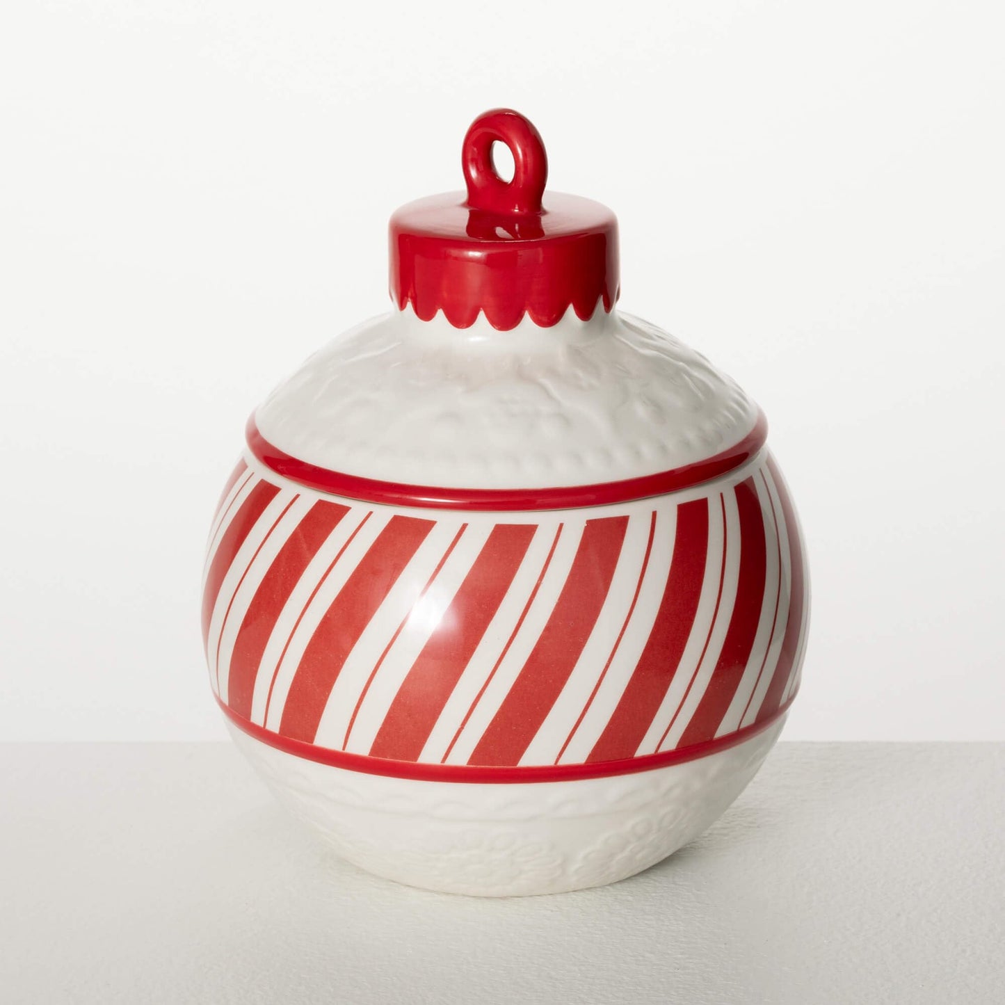 Sullivans Ceramic Christmas Candy Cane Candy Cookie Jar, Christmas Cookie Container for Countertops, Makes the Perfect Kitchen Gift