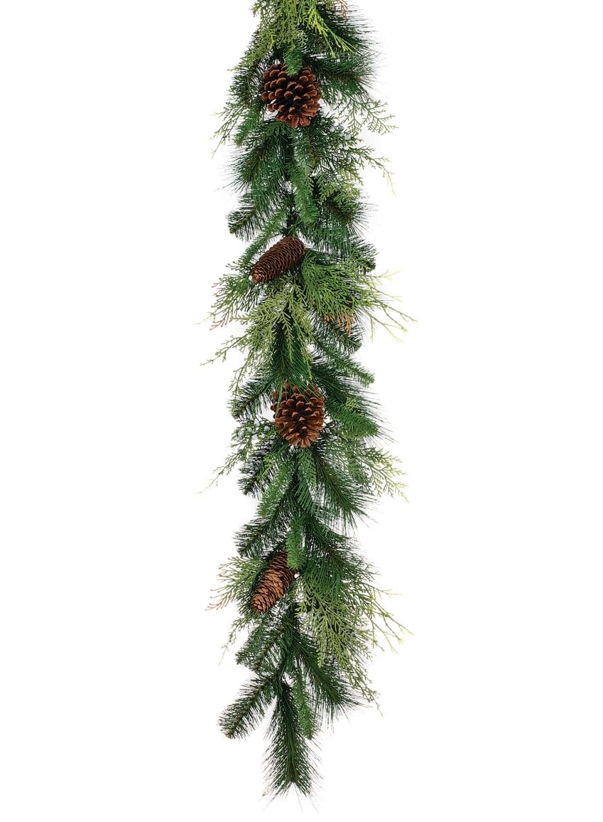 Sullivans Christmas Juniper Pine Artificial Garland, Christmas Decorations, Christmas Garland, Christmas Garland for Mantle, Mantle Decorations, Mantle Garland Christmas, Pine Garland, Green, 48" Long