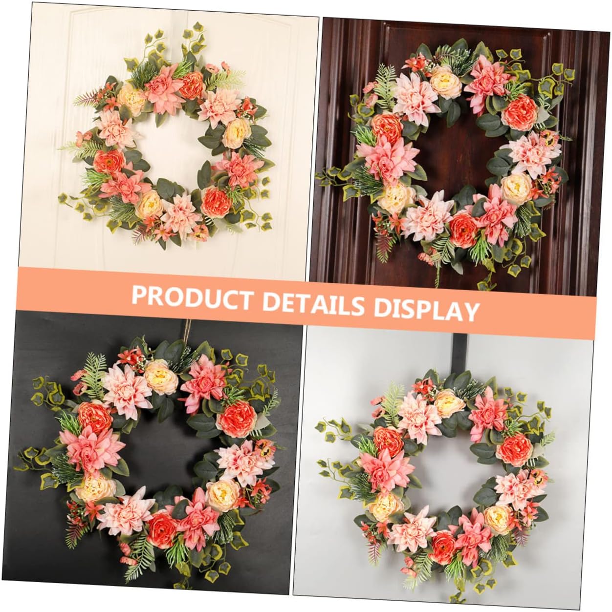 1pc Artificial Garland Simulation Garland Decoration Imitated Dahlia Wreath Imitation Garland Decor Hanging Door Wall Garland Decorative Door Hanging Garland Wall Hanging Garland