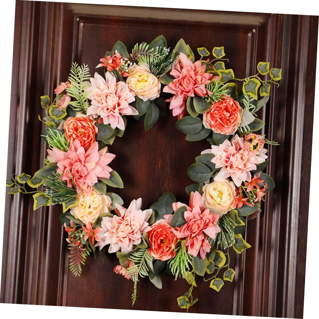 1pc Artificial Garland Simulation Garland Decoration Imitated Dahlia Wreath Imitation Garland Decor Hanging Door Wall Garland Decorative Door Hanging Garland Wall Hanging Garland