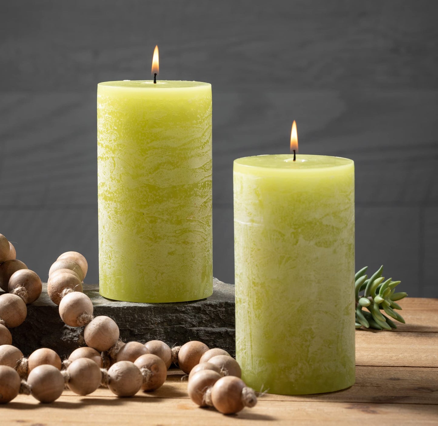 Sullivans Vance Kitira Pillar Candles Set of 2, 6-Inch Off-White Candle Sets, Clean-Burning, Environmental-Friendly, Unscented, Hand-Poured Wax Candles, Home Décor (CT246MWKIT)