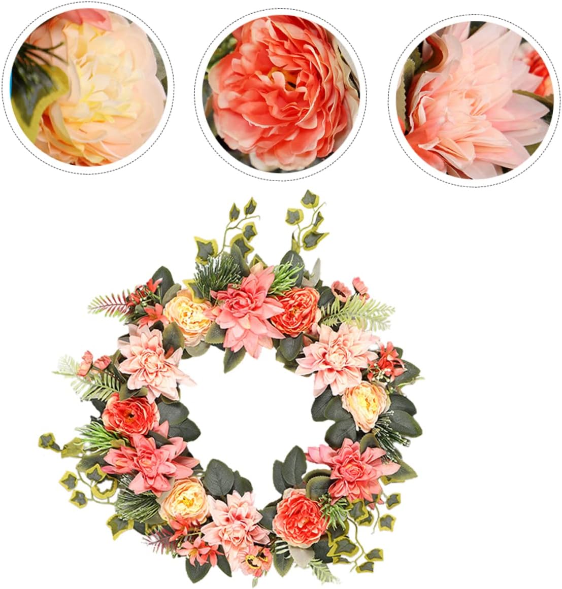 1pc Artificial Garland Simulation Garland Decoration Imitated Dahlia Wreath Imitation Garland Decor Hanging Door Wall Garland Decorative Door Hanging Garland Wall Hanging Garland