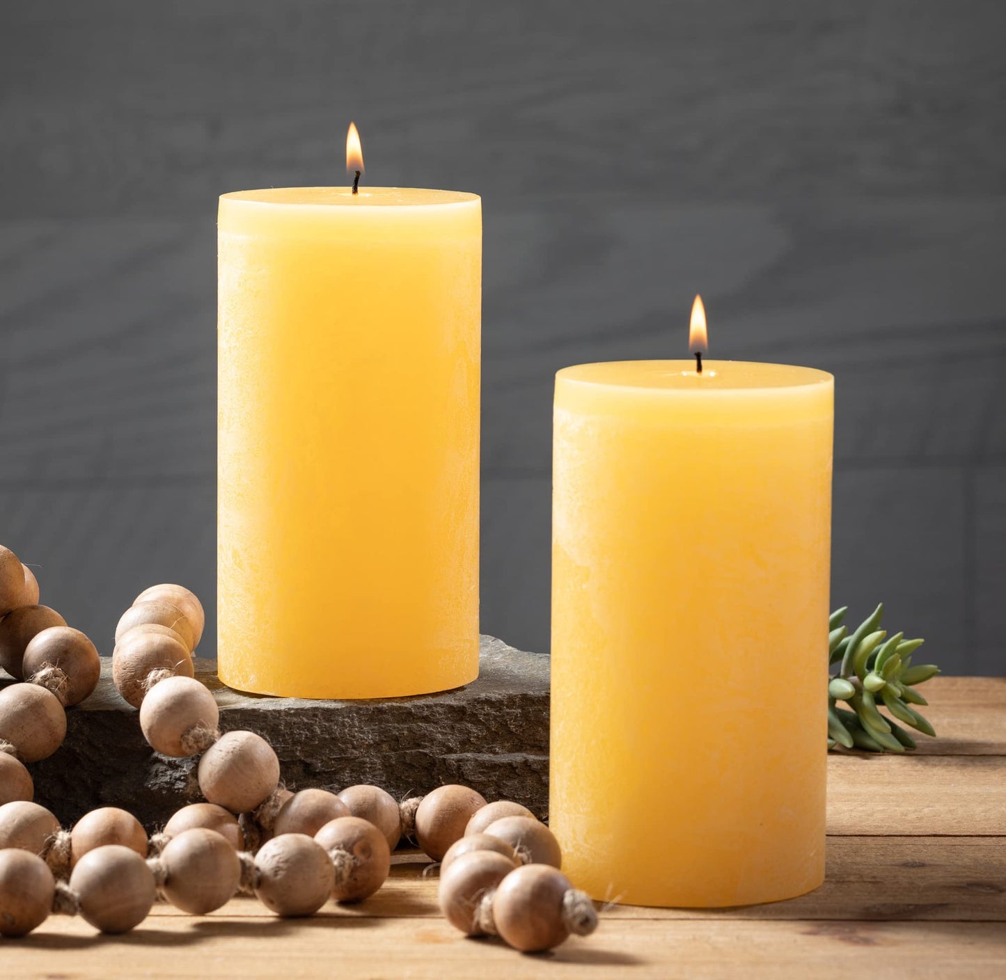 Sullivans Vance Kitira Pillar Candles Set of 2, 6-Inch Off-White Candle Sets, Clean-Burning, Environmental-Friendly, Unscented, Hand-Poured Wax Candles, Home Décor (CT246MWKIT)