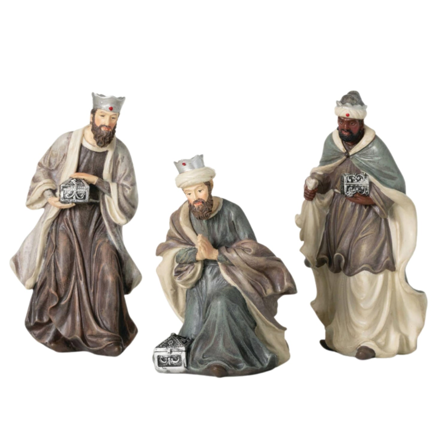 Sullivans Holy Family Nativity Set of 3, Mother Mary, Baby Jesus, Joseph, Hand Painted Nativity Sets for Christmas, Tabletop Desk Display Christmas Décor