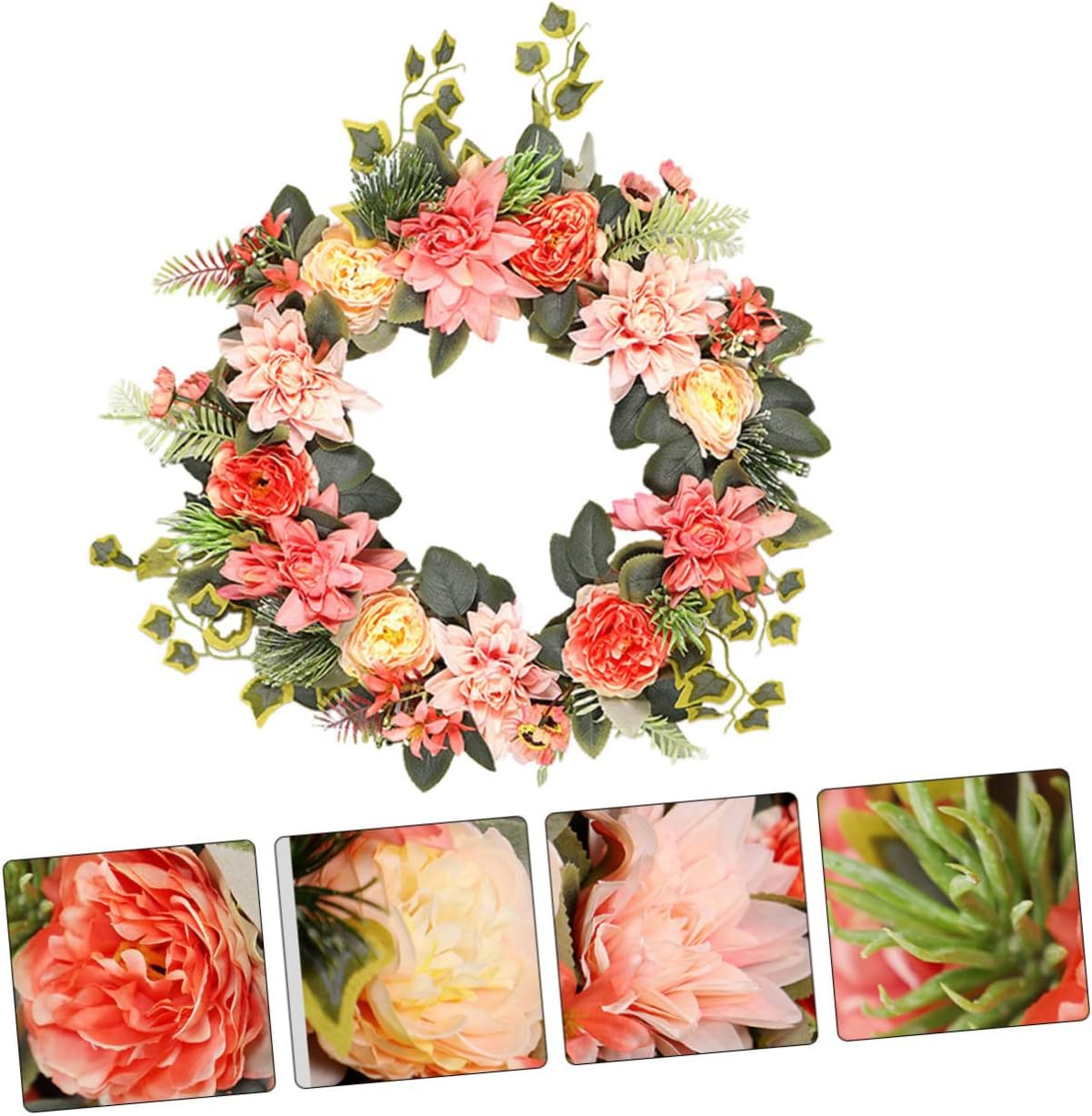 1pc Artificial Garland Simulation Garland Decoration Imitated Dahlia Wreath Imitation Garland Decor Hanging Door Wall Garland Decorative Door Hanging Garland Wall Hanging Garland