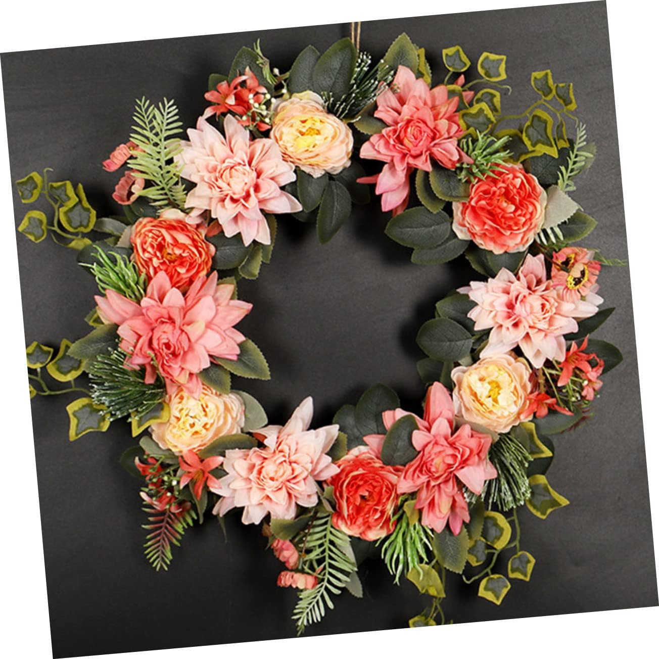 1pc Artificial Garland Simulation Garland Decoration Imitated Dahlia Wreath Imitation Garland Decor Hanging Door Wall Garland Decorative Door Hanging Garland Wall Hanging Garland