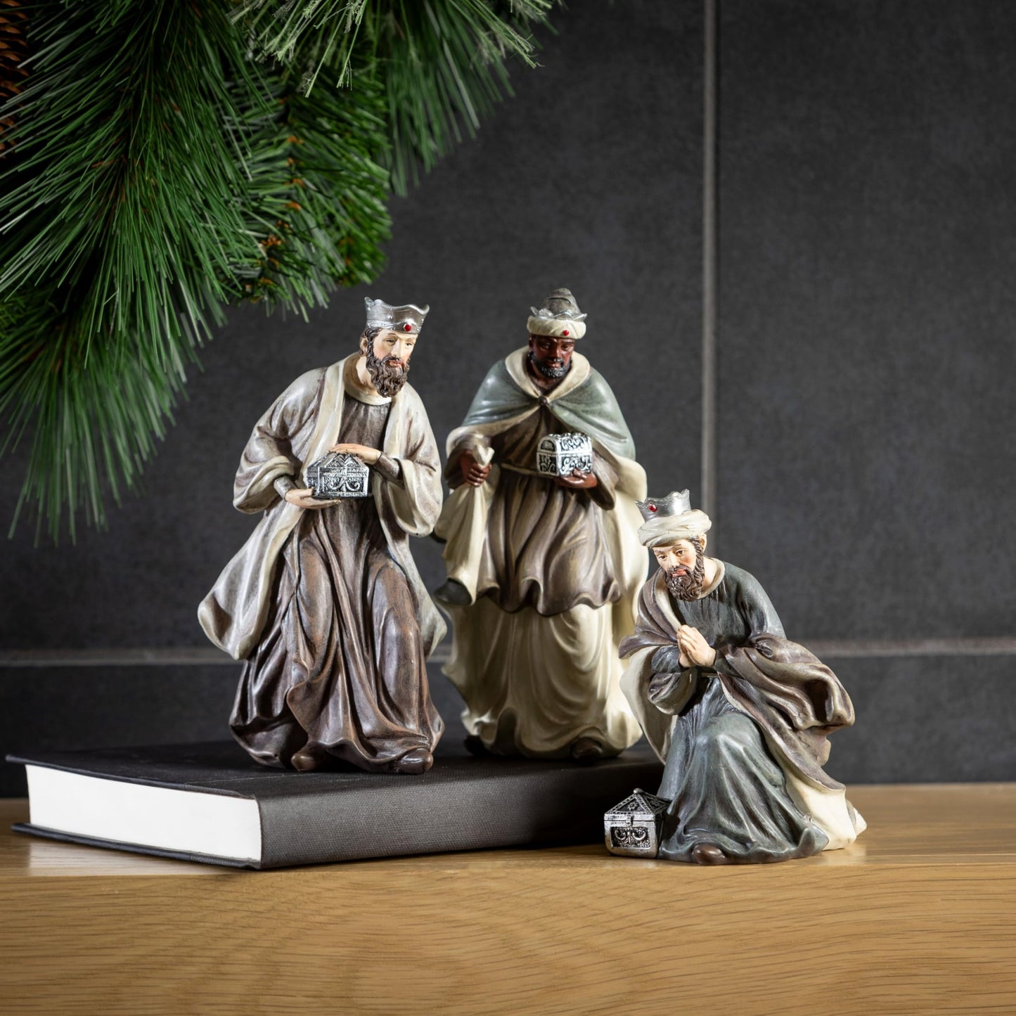 Sullivans Holy Family Nativity Set of 3, Mother Mary, Baby Jesus, Joseph, Hand Painted Nativity Sets for Christmas, Tabletop Desk Display Christmas Décor