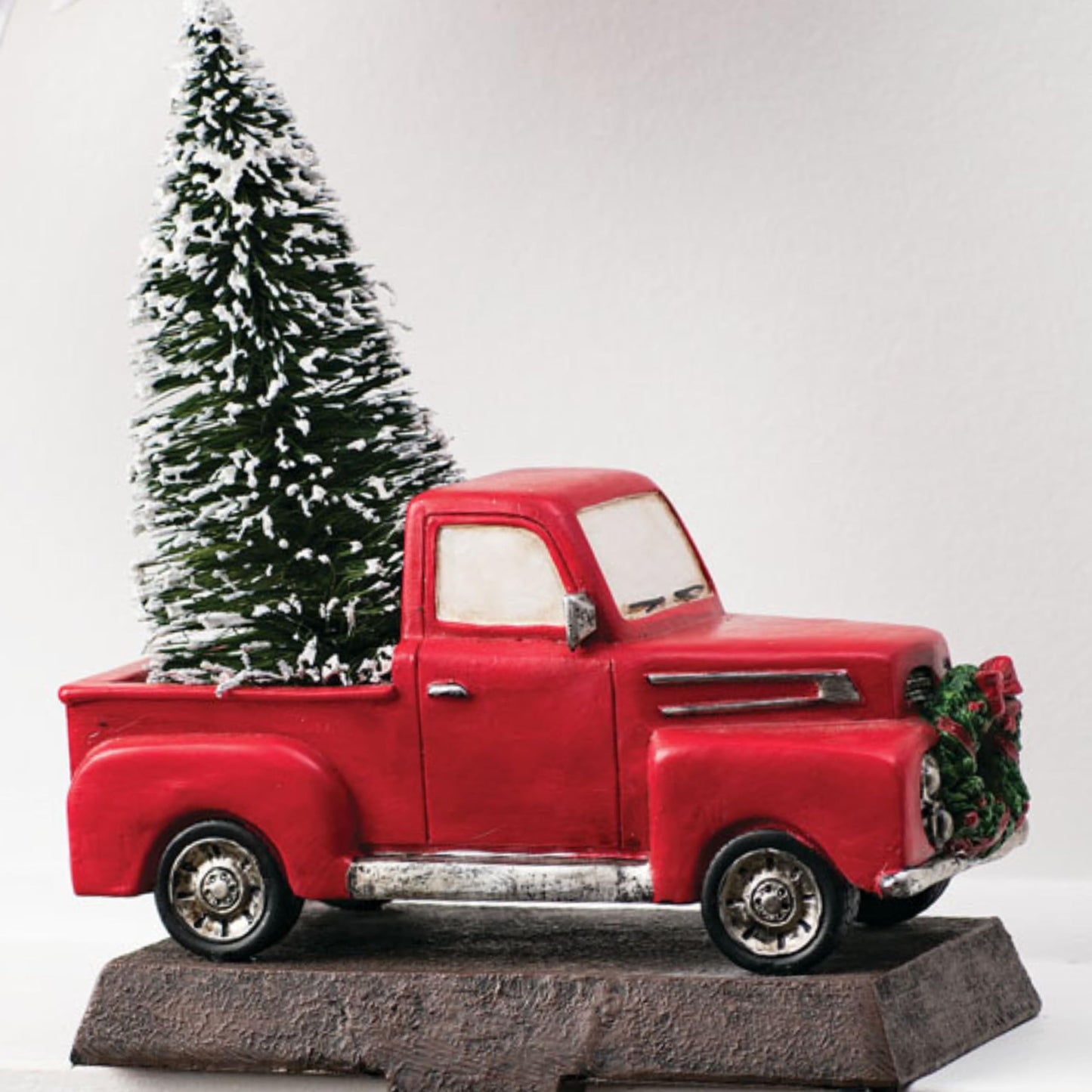 Sullivans Little Red Truck Holding a Christmas Tree Stocking Holders for Mantel, Christmas Stocking Holder for Fireplace, Stocking Hooks for Fireplace Stocking Holders for Holiday Decoration