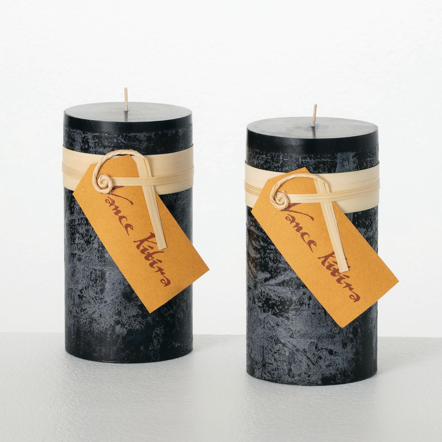 Sullivans Vance Kitira Pillar Candles Set of 2, 6-Inch Off-White Candle Sets, Clean-Burning, Environmental-Friendly, Unscented, Hand-Poured Wax Candles, Home Décor (CT246MWKIT)