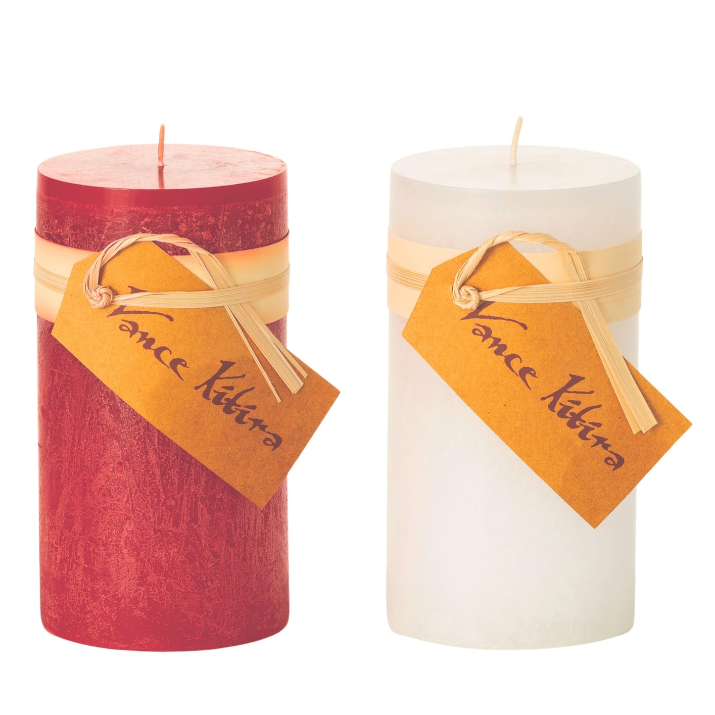 Sullivans Vance Kitira Pillar Candles Set of 2, 6-Inch Off-White Candle Sets, Clean-Burning, Environmental-Friendly, Unscented, Hand-Poured Wax Candles, Home Décor (CT246MWKIT)