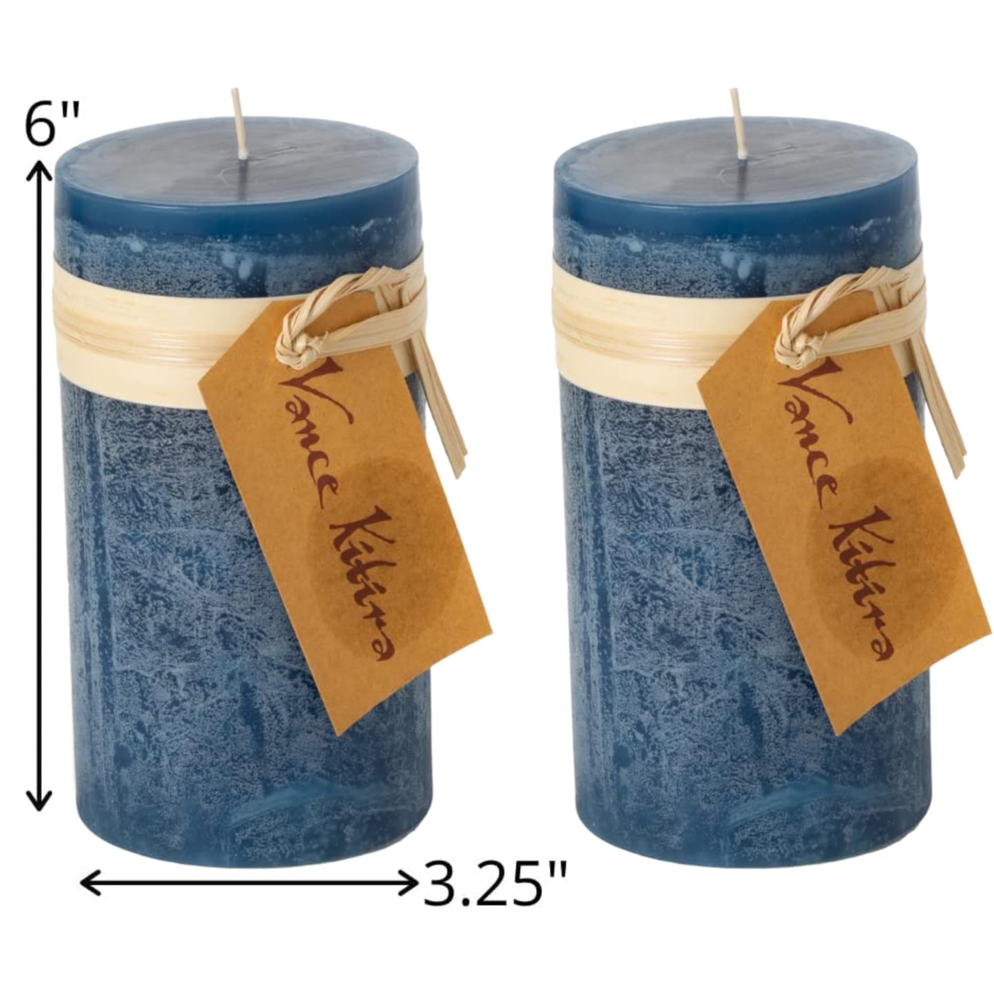 Sullivans Vance Kitira Pillar Candles Set of 2, 6-Inch Off-White Candle Sets, Clean-Burning, Environmental-Friendly, Unscented, Hand-Poured Wax Candles, Home Décor (CT246MWKIT)