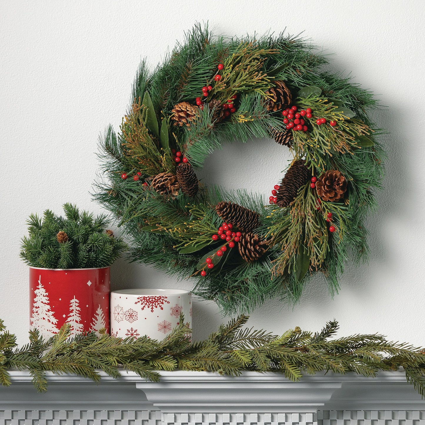 Sullivans Christmas Juniper Pine Artificial Garland, Christmas Decorations, Christmas Garland, Christmas Garland for Mantle, Mantle Decorations, Mantle Garland Christmas, Pine Garland, Green, 48" Long